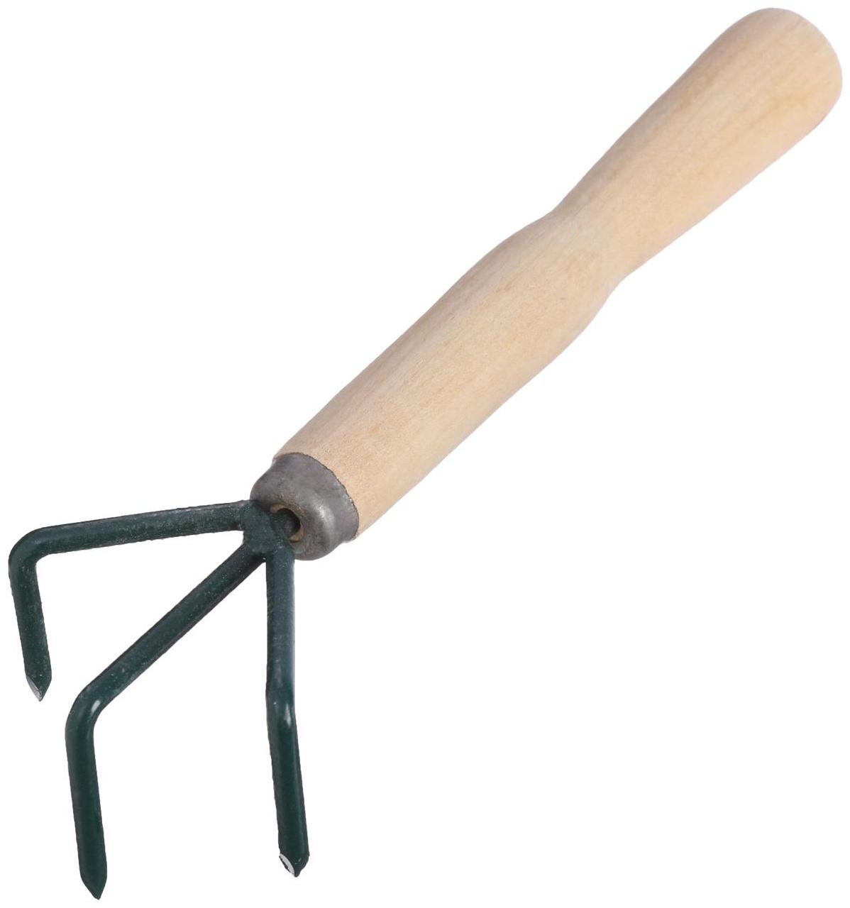 Рыхлитель, длина 24 см, 3 зубца, деревянная ручка, Р-3-1 м