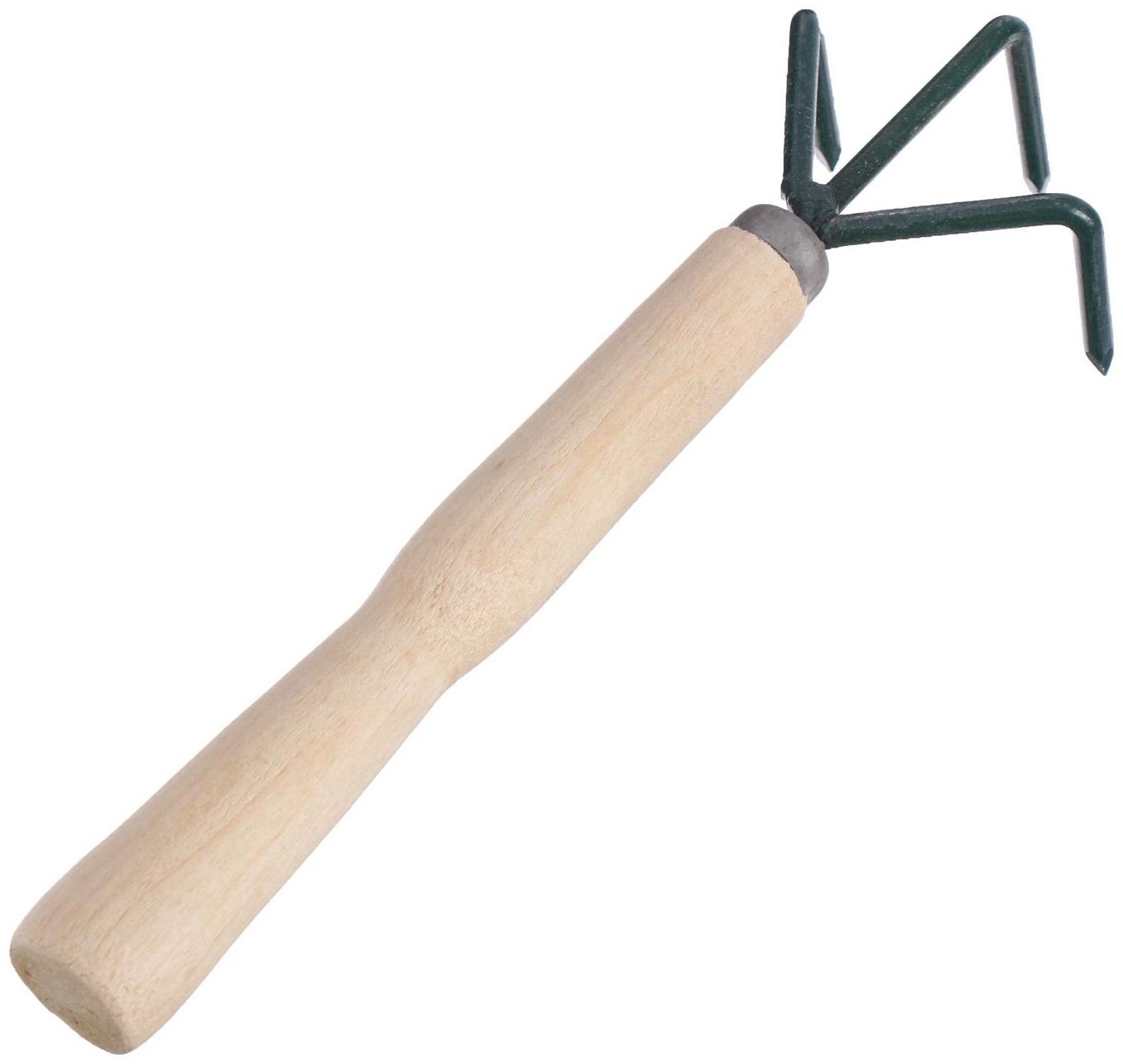 Рыхлитель, длина 24 см, 3 зубца, деревянная ручка, Р-3-1 м