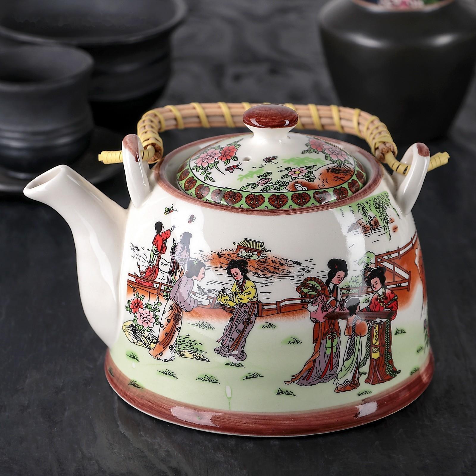 Чайник керамический заварочный «Парк», 900 мл, 17×14×12 см, металлическое сито