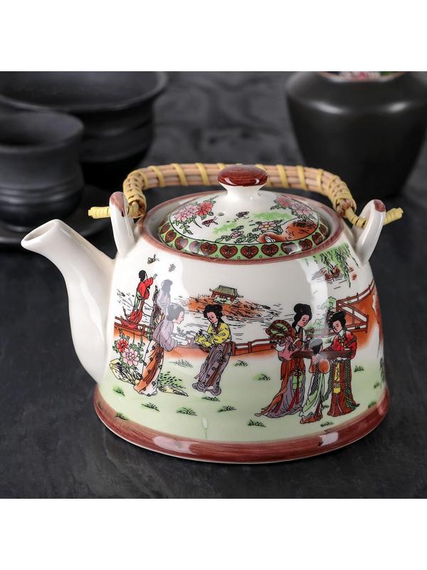 Чайник керамический заварочный «Парк», 900 мл, 17×14×12 см, металлическое сито