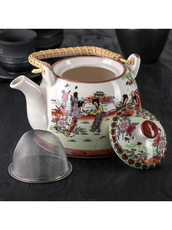 Чайник керамический заварочный «Парк», 900 мл, 17×14×12 см, металлическое сито