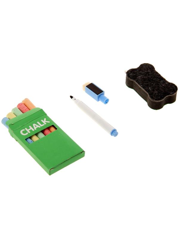 Доска магнитная на ножках: маркер, губка и 5 цветных мелков в комплекте, рабочее поле — 29 × 32 см