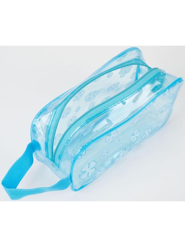 Косметичка на молнии, цвет голубой