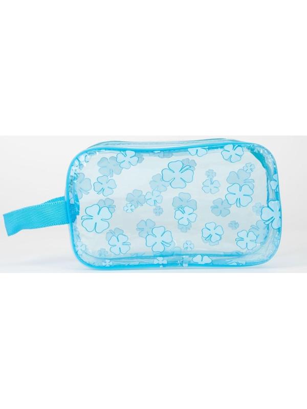 Косметичка на молнии, цвет голубой