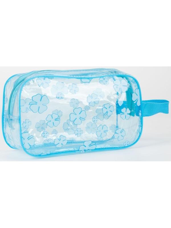 Косметичка на молнии, цвет голубой