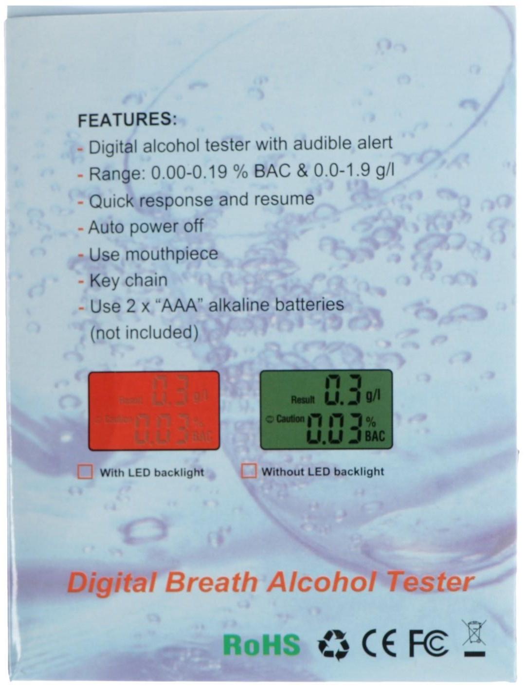 Алкотестер, ЖК-экран, LK-1