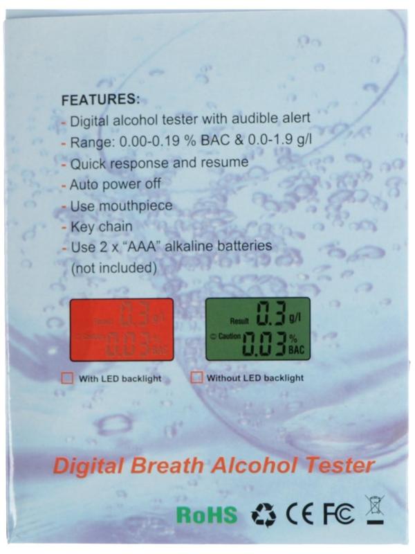 Алкотестер, ЖК-экран, LK-1