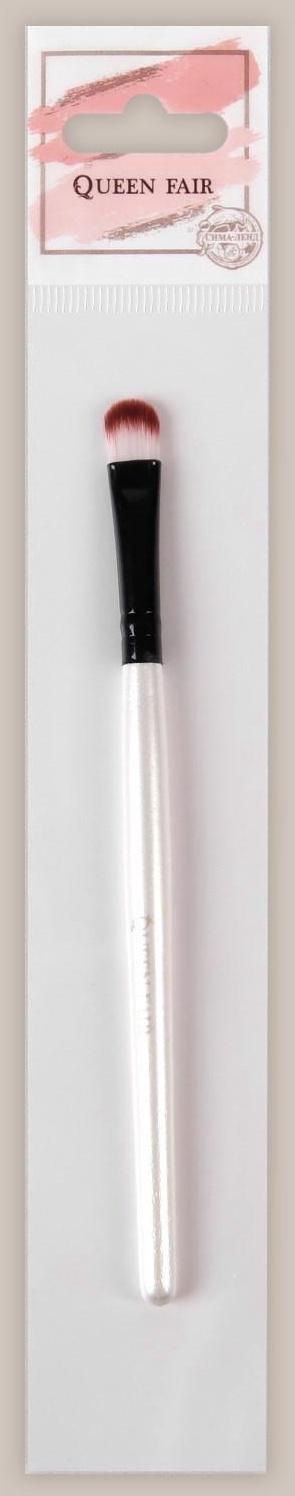 Кисть для макияжа, 13 см, цвет белый/чёрный