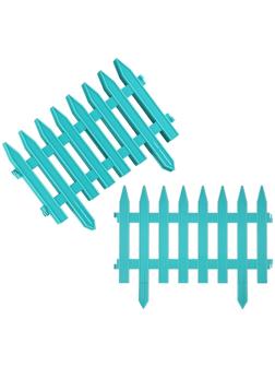 Ограждение декоративное, 35 × 210 см, 5 секций, пластик, бирюзовое, GOTIKA, Greengo