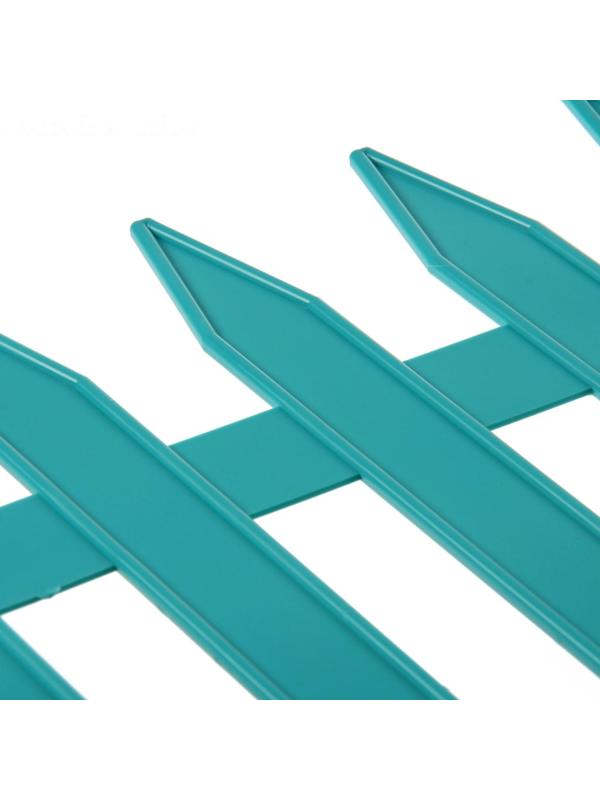 Ограждение декоративное, 35 × 210 см, 5 секций, пластик, бирюзовое, GOTIKA, Greengo