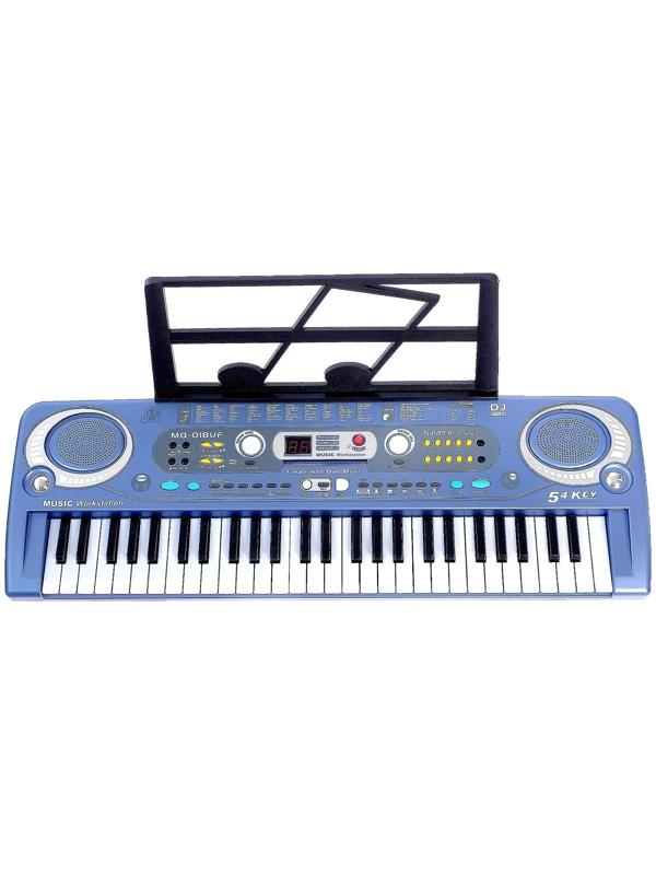 Синтезатор «Музыкальный взрыв», 54 клавиши с цифровым дисплеем, работает от сети и от батареек, адаптер в комплекте