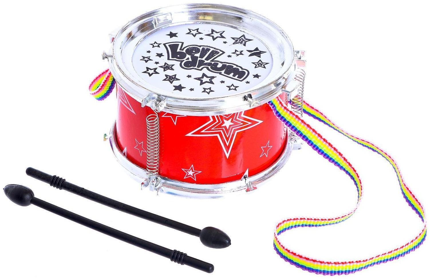 Игрушка барабан «Весёлые минутки», d=11 см, для детей, цвета МИКС