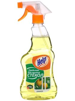 Средство для мытья стёкол и зеркал Help, лимон, 500 мл