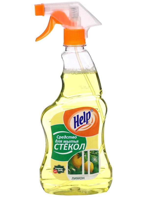 Средство для мытья стёкол и зеркал Help, лимон, 500 мл