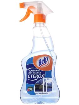 Средство для мытья стёкол и зеркал Help, свежий озон, 500 мл