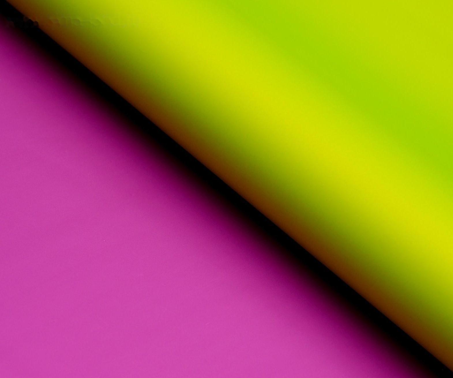 Пленка матовая двусторонняя 60 х 60 см, цвет желто-зеленый/фиолетовый