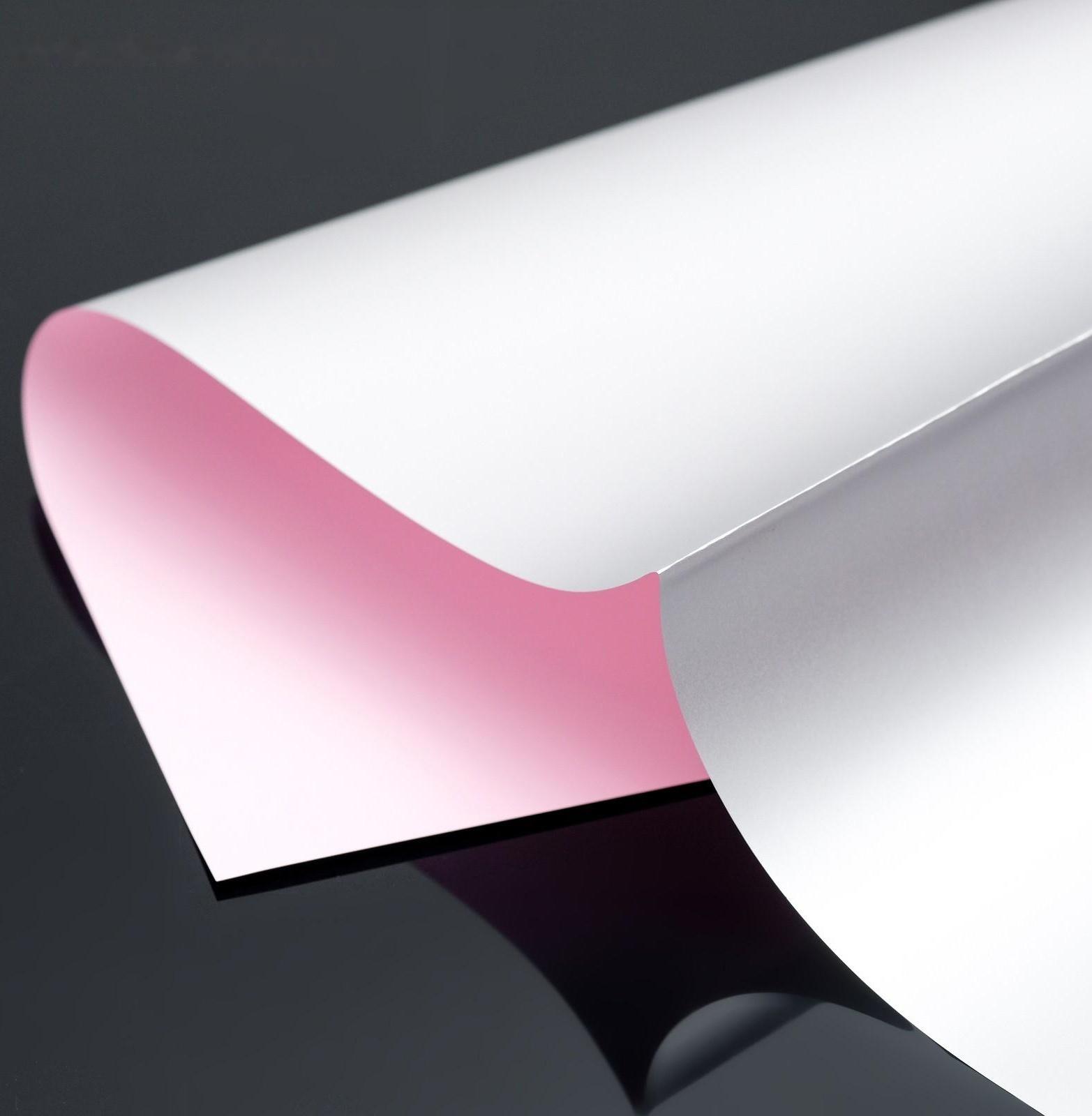 Плёнка двусторонняя цветная матовая 60 х 60 см, цвет розовый/серебристый