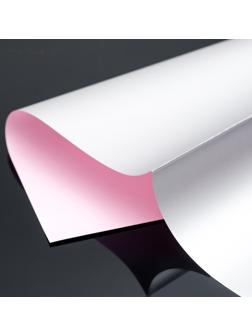 Плёнка двусторонняя цветная матовая 60 х 60 см, цвет розовый/серебристый