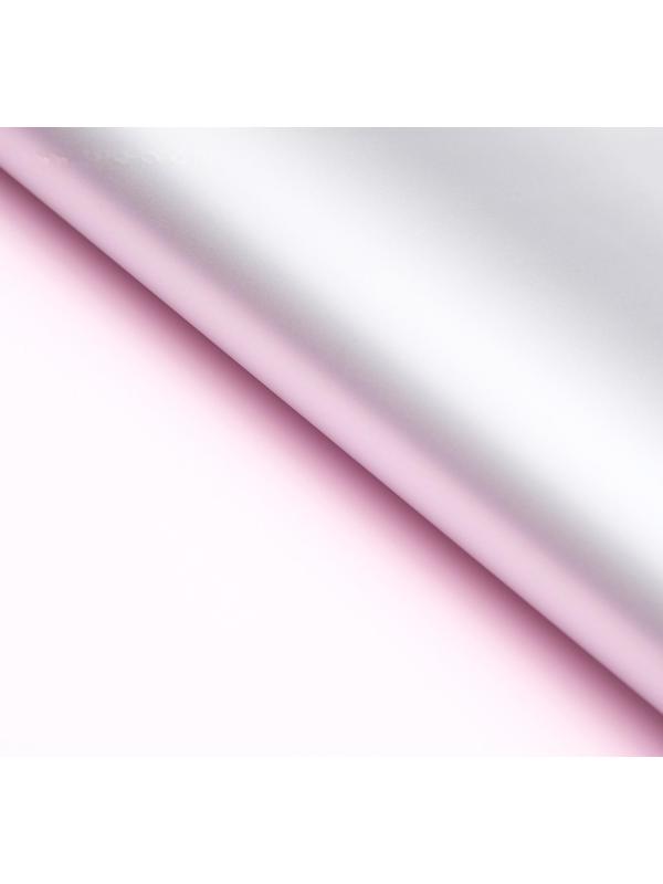 Плёнка двусторонняя цветная матовая 60 х 60 см, цвет розовый/серебристый