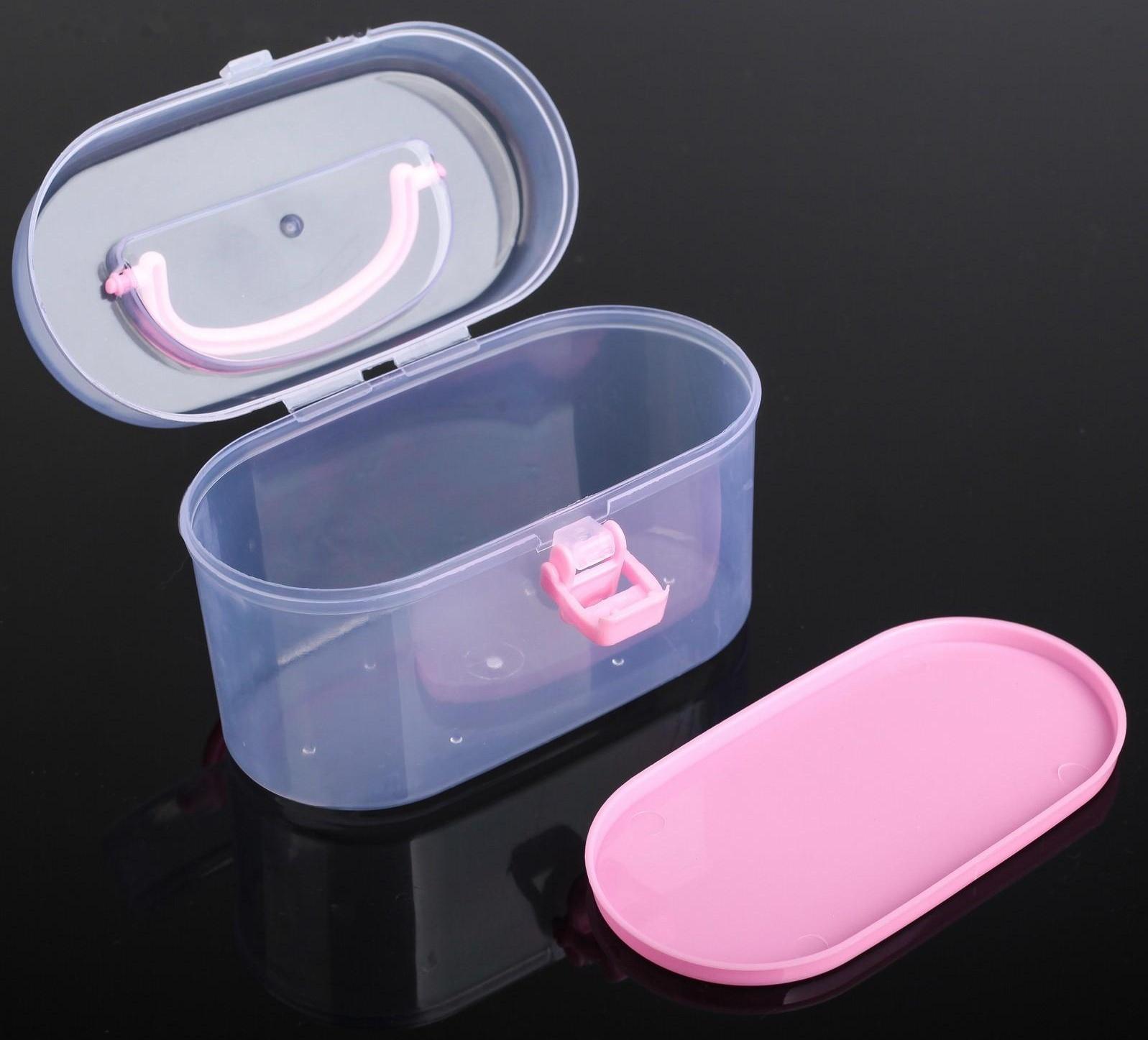 Бокс пластиковый для хранения со вставкой, 12×8×6,5 см, цвет МИКС