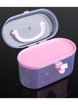 Бокс пластиковый для хранения со вставкой, 12×8×6,5 см, цвет МИКС