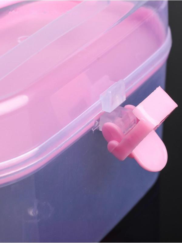 Бокс пластиковый для хранения со вставкой, 12×8×6,5 см, цвет МИКС