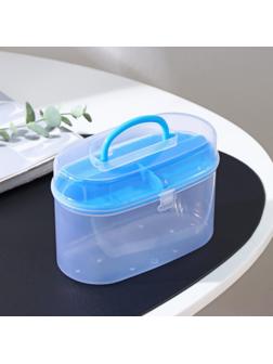 Бокс пластиковый для хранения со вставкой, 15×7,5×10,5 см, цвет МИКС