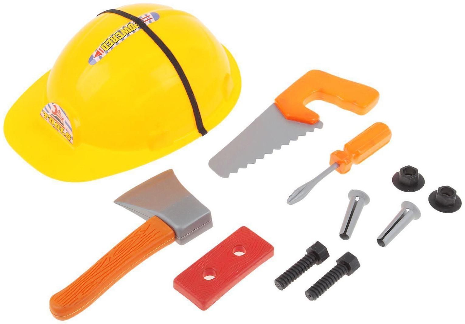 Набор инструментов «Юный строитель», с каской