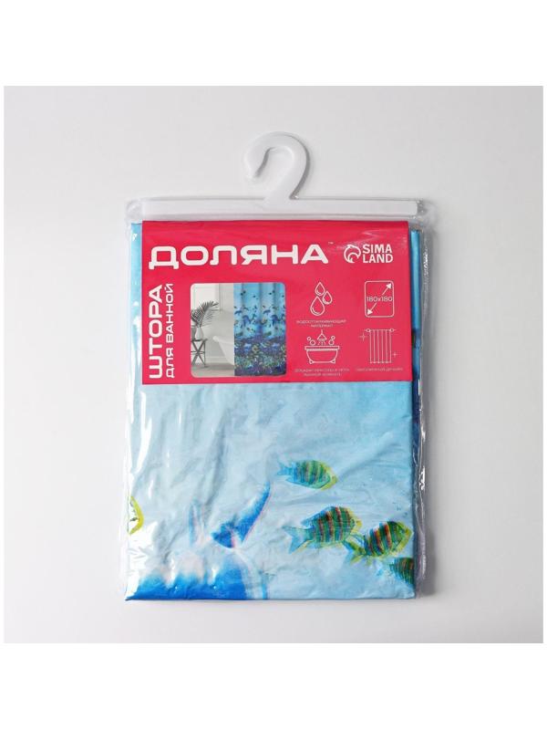 Штора для ванны Доляна «Морская», 180×180 см, EVA