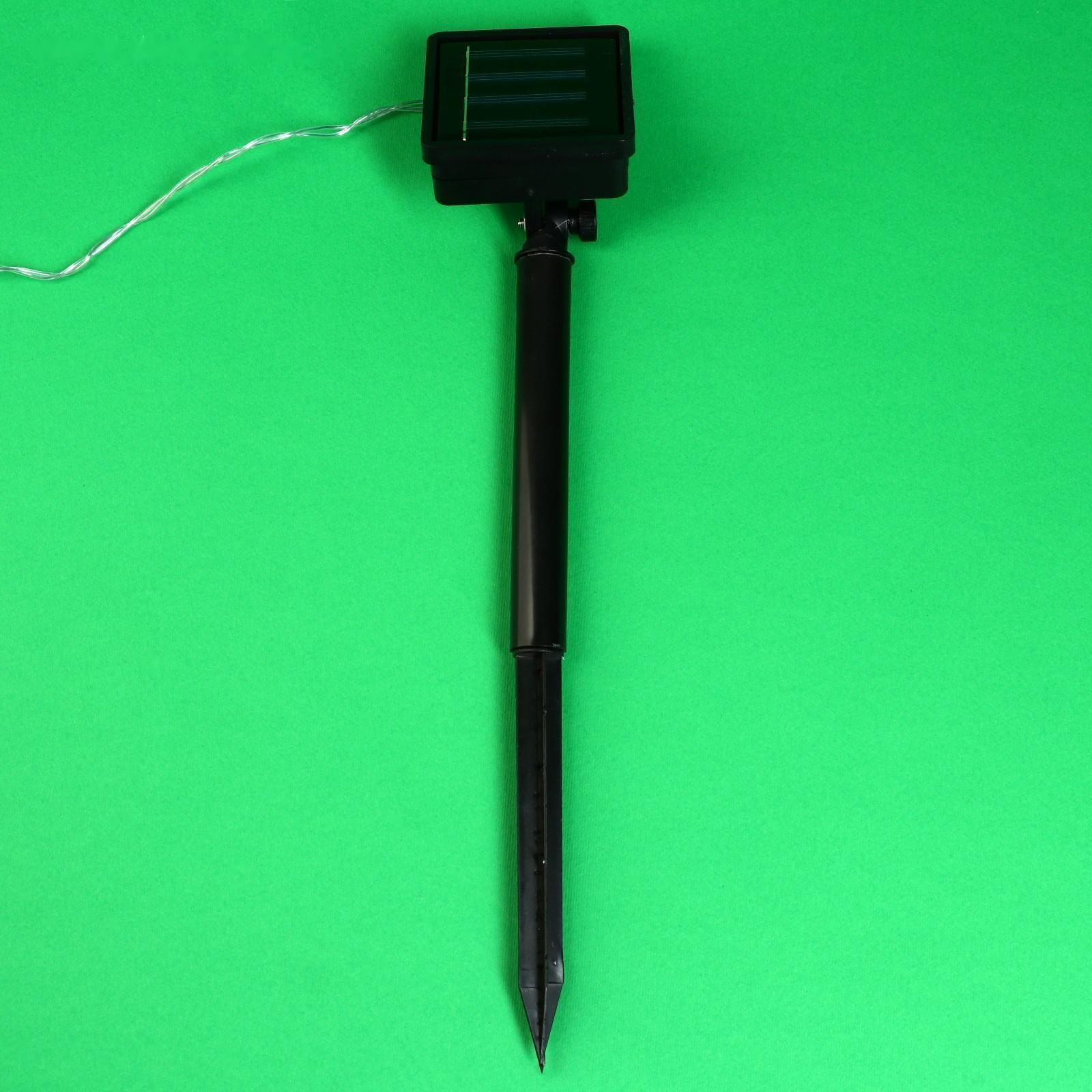 Гирлянда «Старт» «Нить» 1.5 м с насадками «Лягушки», IP44, прозрачная нить, 4 LED, свечение белое, 1 режим, солнечная батарея