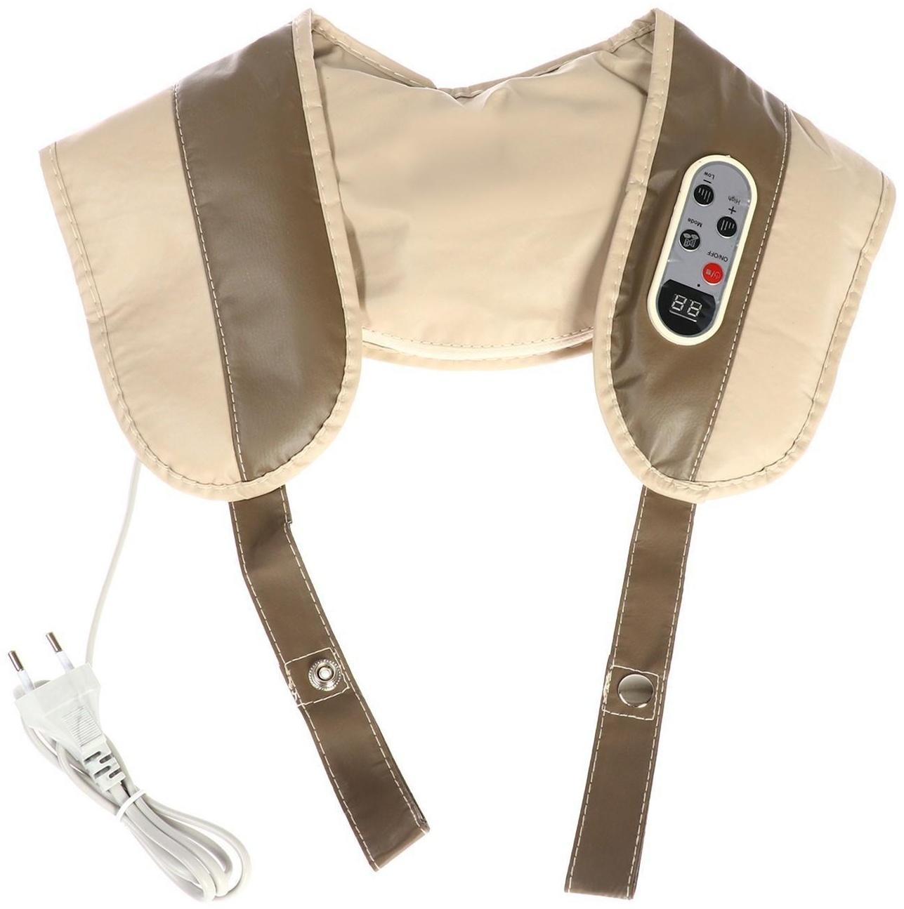 Массажёр для спины и шеи Luazon 9016, наплечный, пульт, 99 режимов, 220 В