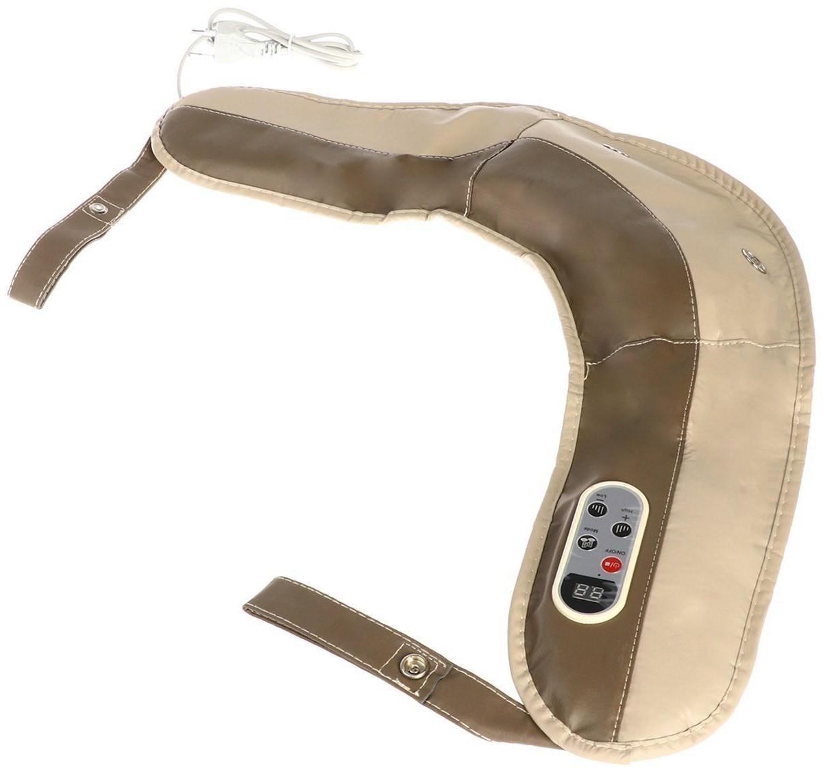 Массажёр для спины и шеи Luazon 9016, наплечный, пульт, 99 режимов, 220 В