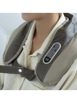 Массажёр для спины и шеи Luazon 9016, наплечный, пульт, 99 режимов, 220 В