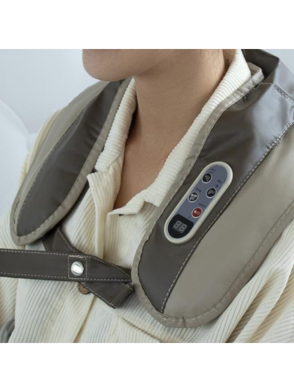 Массажёр для спины и шеи Luazon 9016, наплечный, пульт, 99 режимов, 220 В