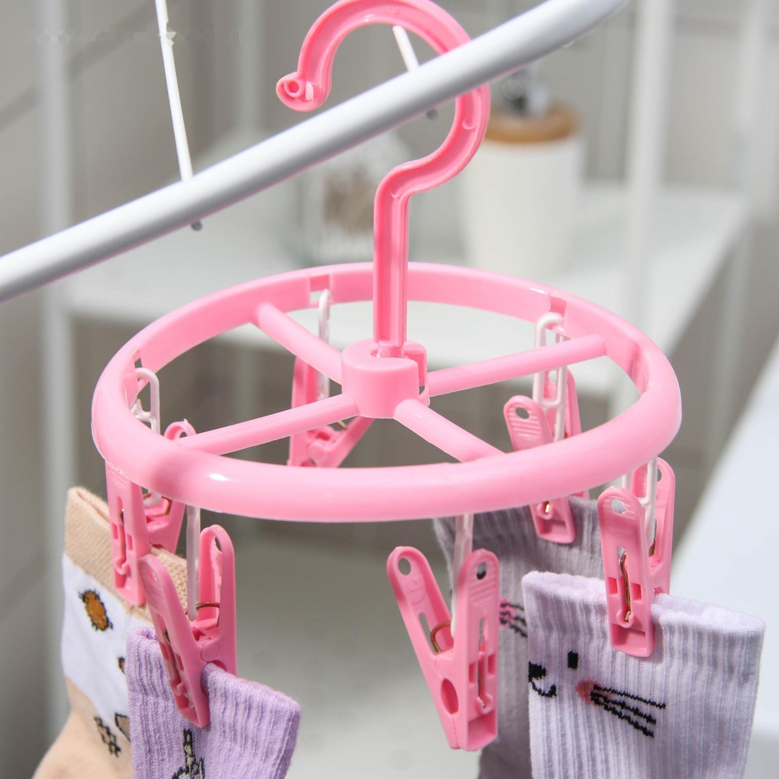 Сушилка для белья подвесная, 15,5×15,5 см, 6 прищепок, цвет МИКС