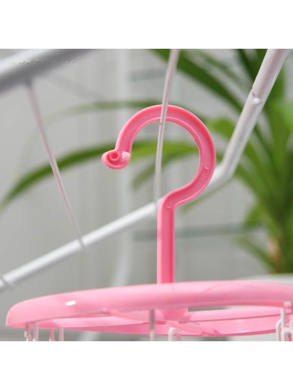 Сушилка для белья подвесная, 15,5×15,5 см, 6 прищепок, цвет МИКС