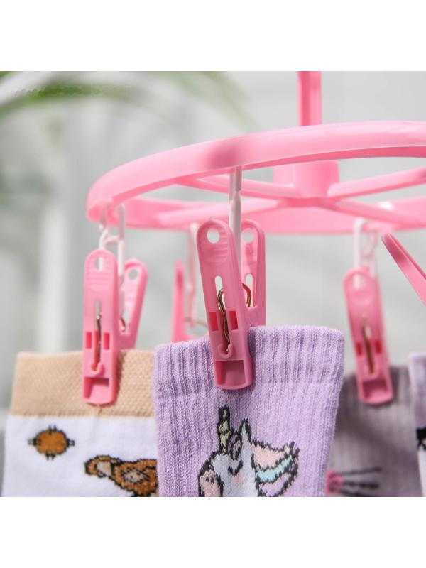 Сушилка для белья подвесная, 15,5×15,5 см, 6 прищепок, цвет МИКС