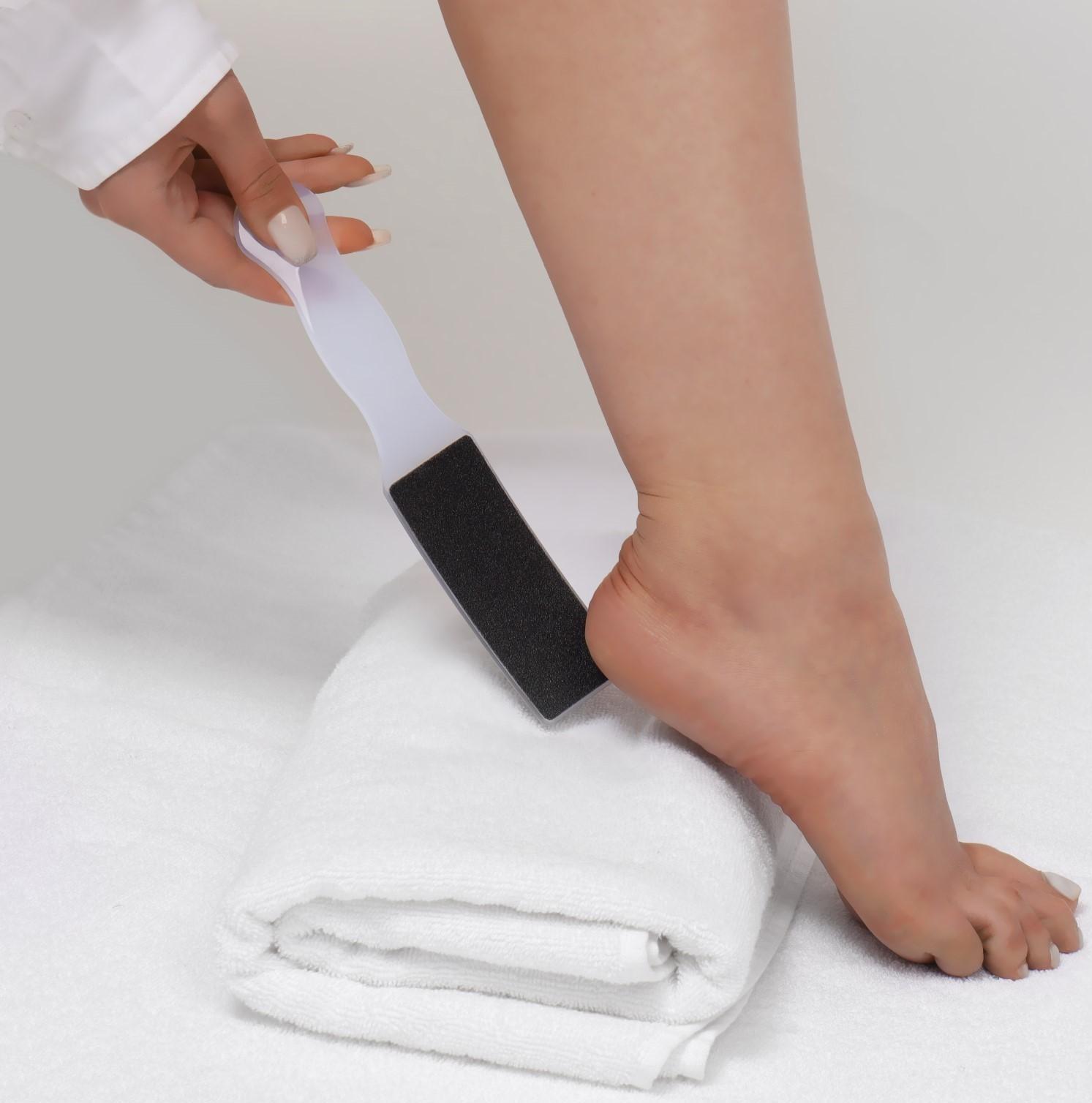 Тёрка для ног, наждачная, двусторонняя, 22 см, цвет белый