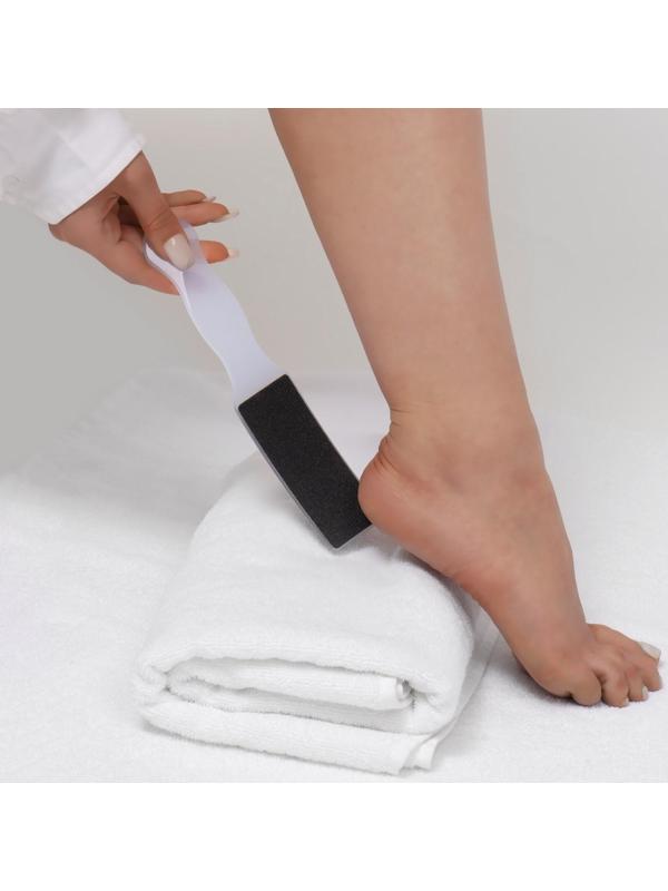 Тёрка для ног, наждачная, двусторонняя, 22 см, цвет белый