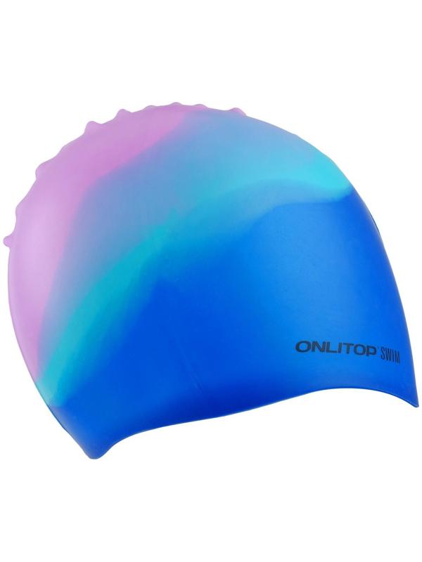 Шапочка для бассейна взрослая ONLYTOP Swim, силиконовая, обхват 54-60 см, цвета микс