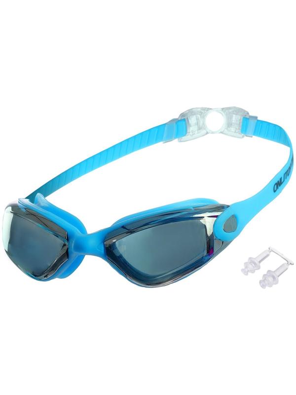 Очки для плавания взрослые + беруши, цвета микс