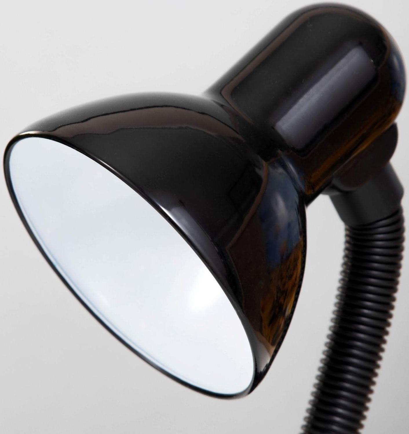 Лампа настольная Е27, с выкл. на зажиме (220В) черная (108В)