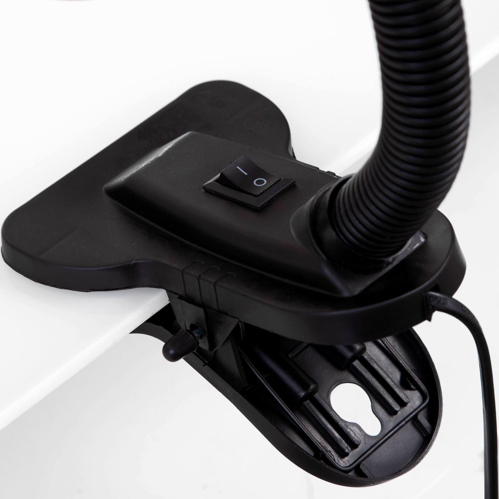 Лампа настольная Е27, с выкл. на зажиме (220В) черная (108В)