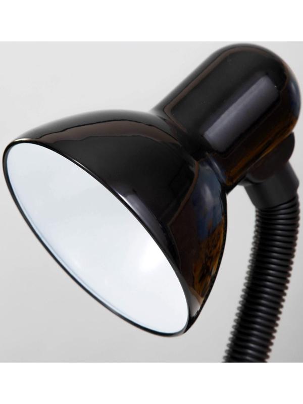 Лампа настольная Е27, с выкл. на зажиме (220В) черная (108В)