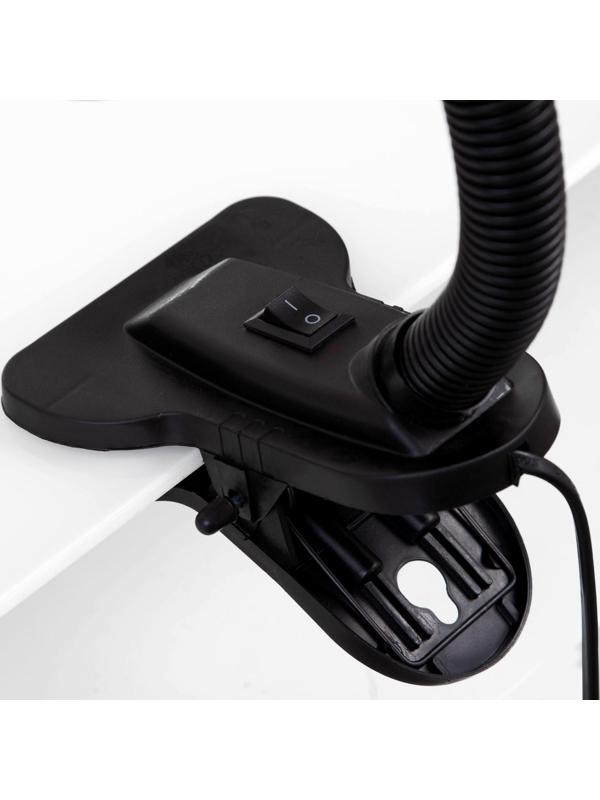 Лампа настольная Е27, с выкл. на зажиме (220В) черная (108В)