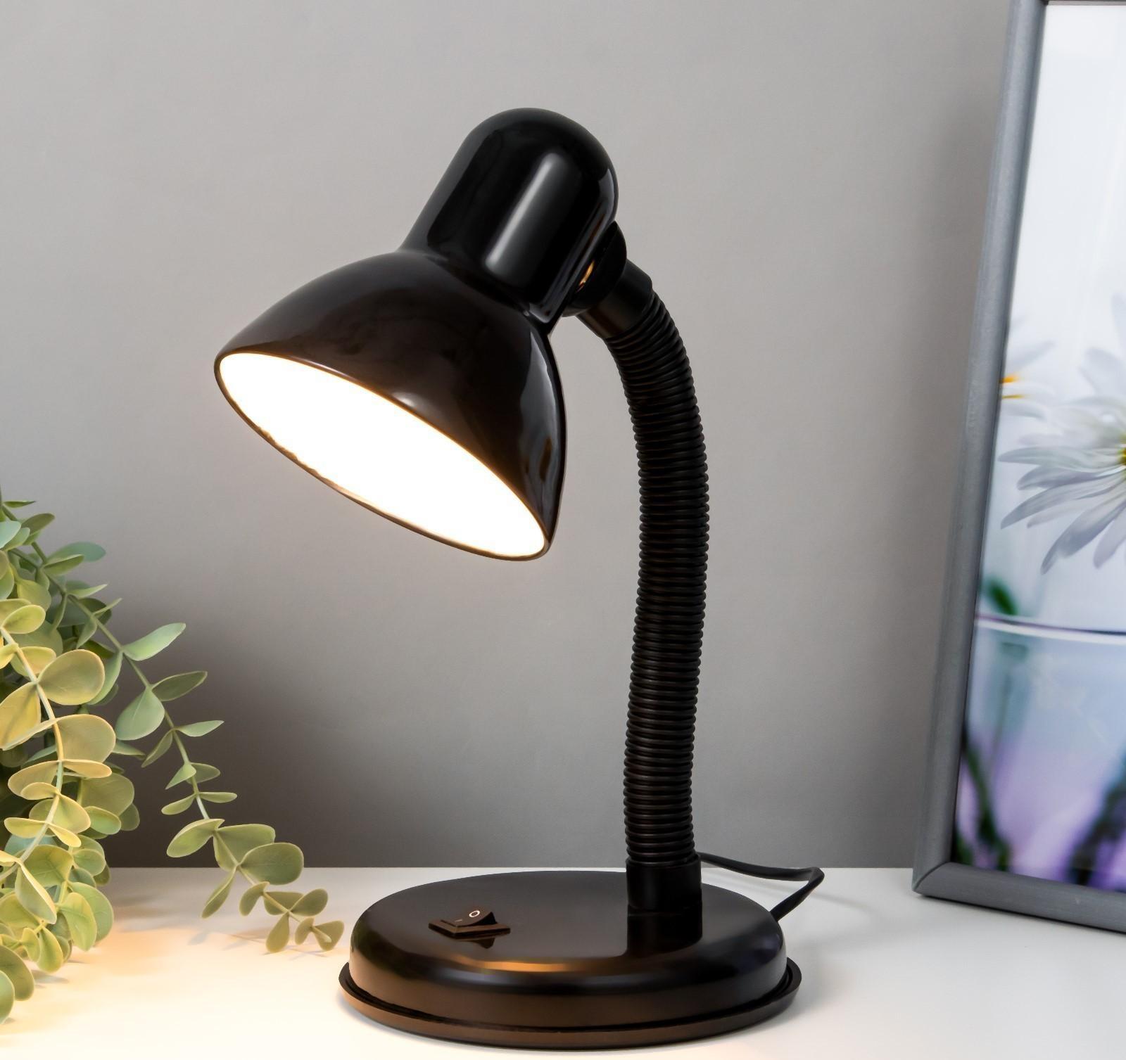 Лампа настольная Е27, с выкл. (220В) черная (203В)