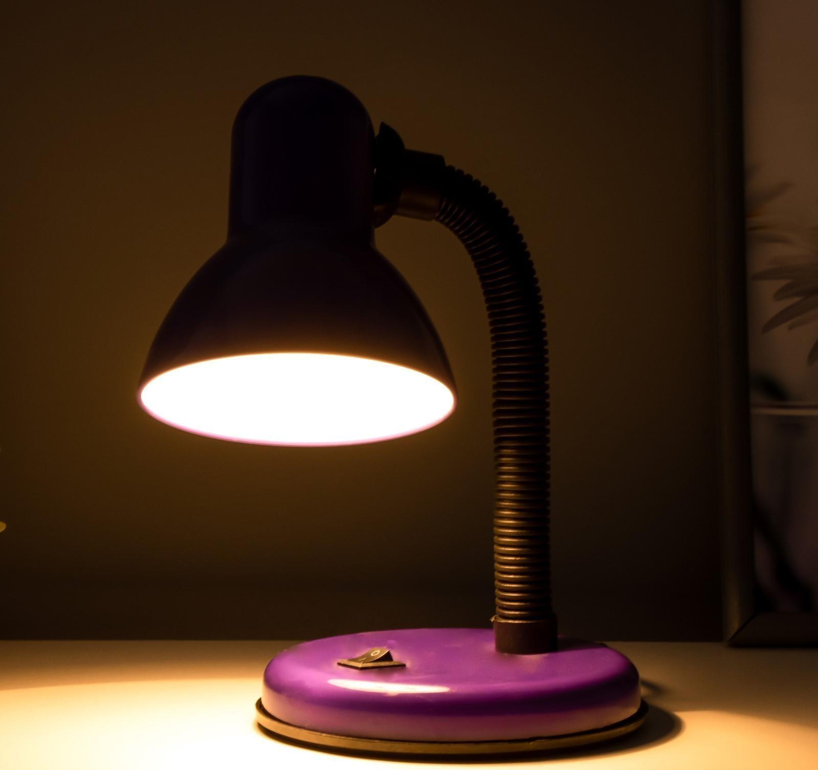 Лампа настольная Е27, с выкл. (220В) фиолетовая (203В)