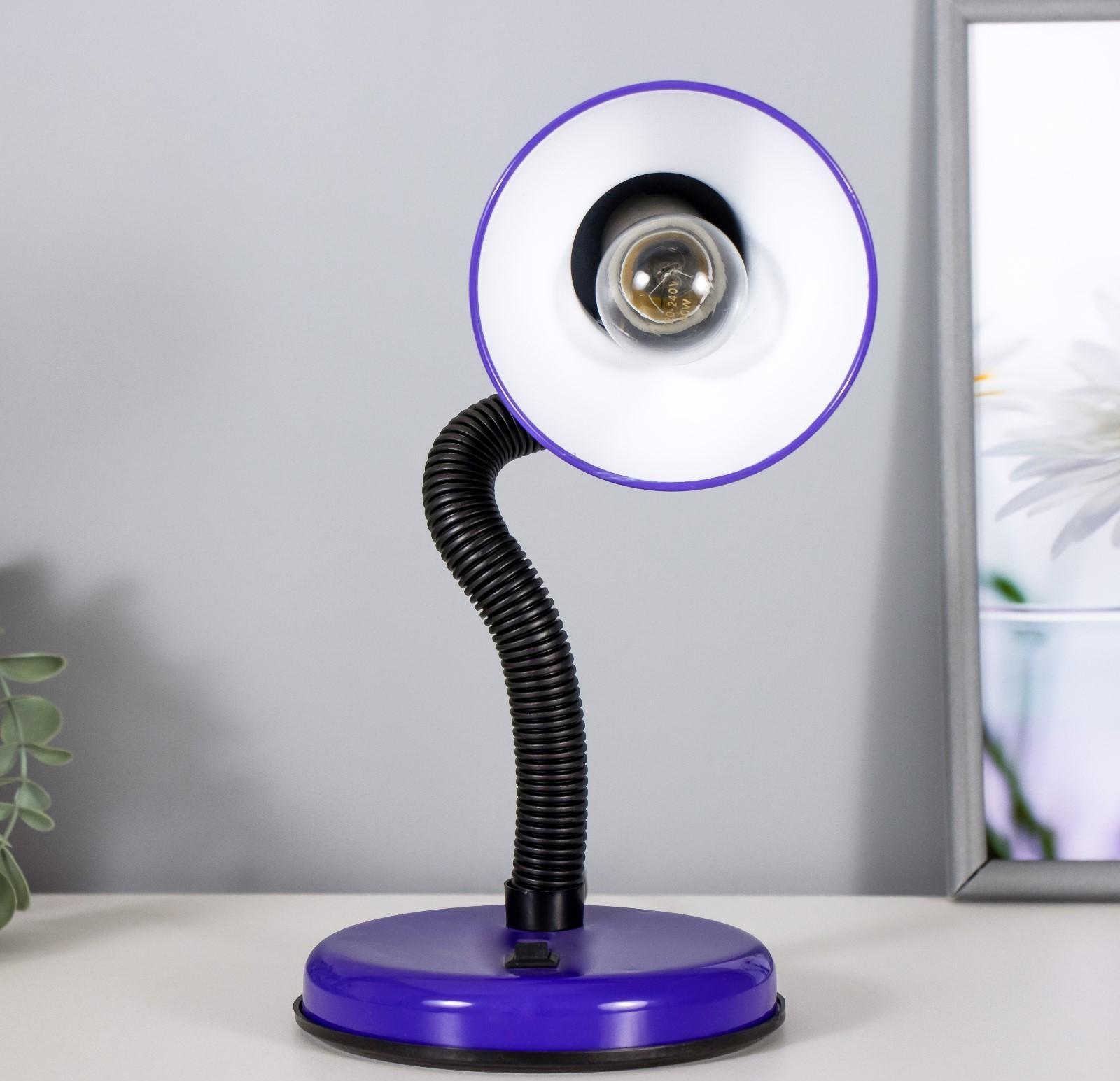 Лампа настольная Е27, с выкл. (220В) фиолетовая (203В)