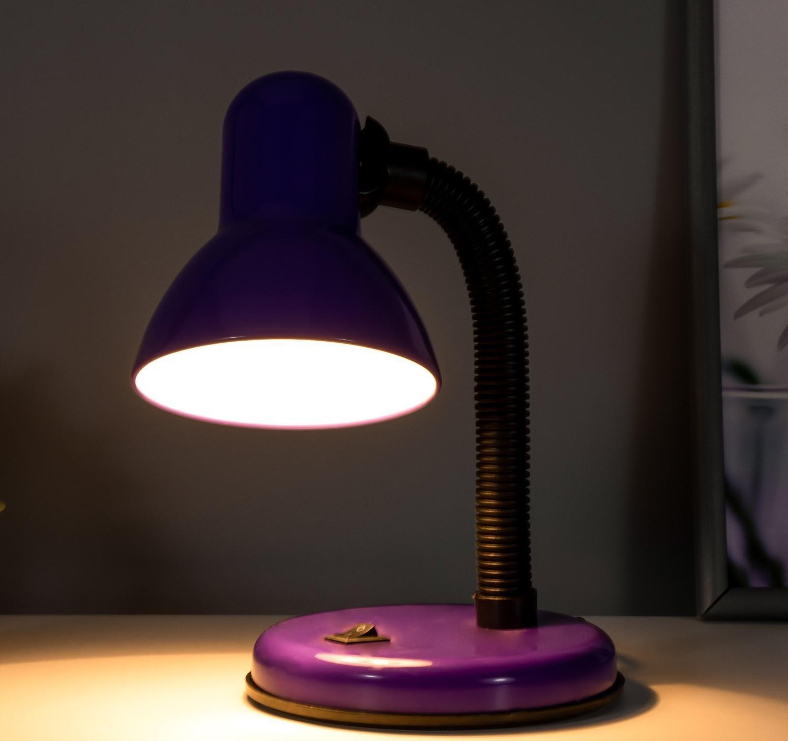 Лампа настольная Е27, с выкл. (220В) фиолетовая (203В)