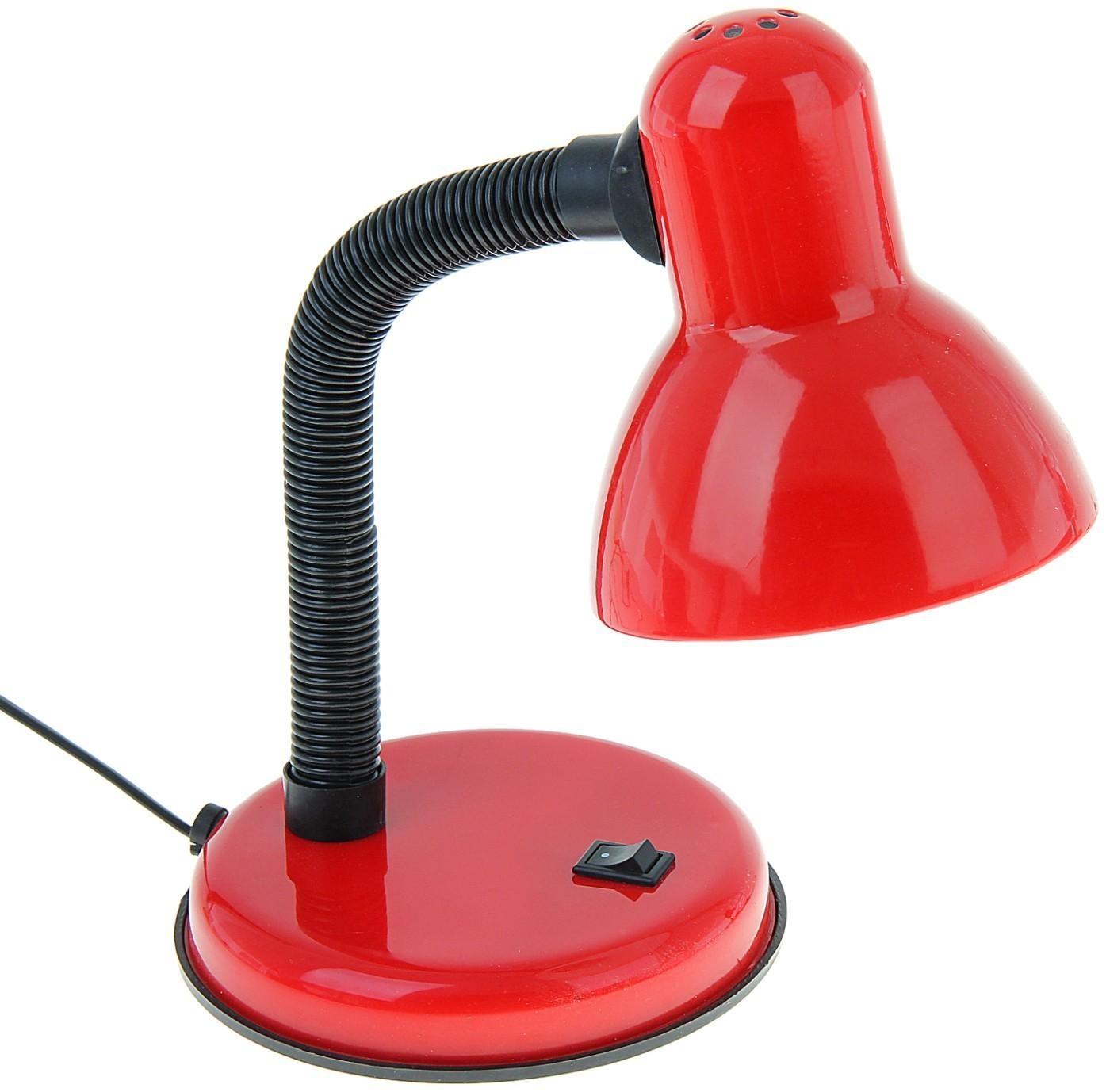 Лампа настольная Е27, с выкл. (220В) красная (203В)